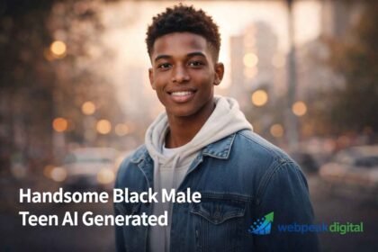 handsome black male teen ai generated
