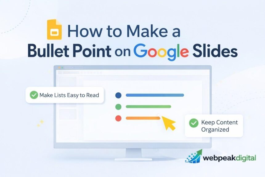 how to make a bullet point on google slides